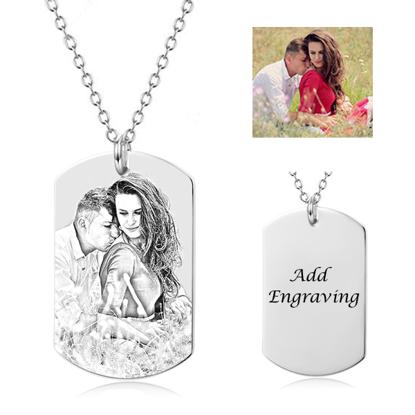 Personalized Photo Necklace Sterling Silver