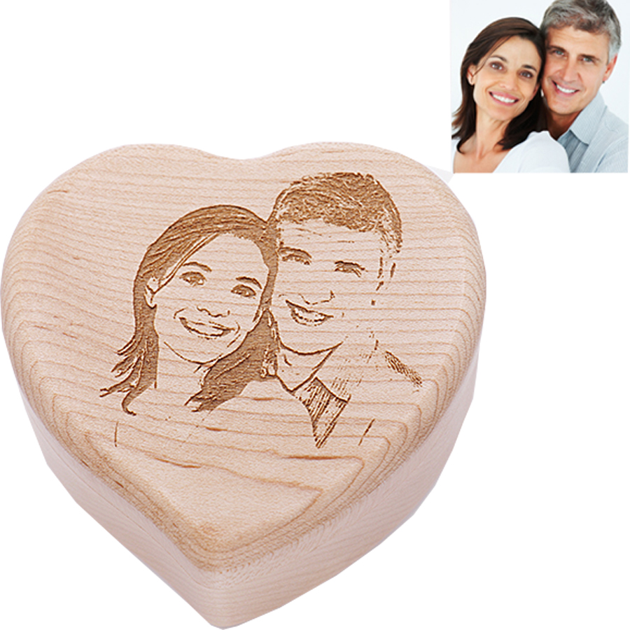 Personalized Picture Wooden Music box-heart