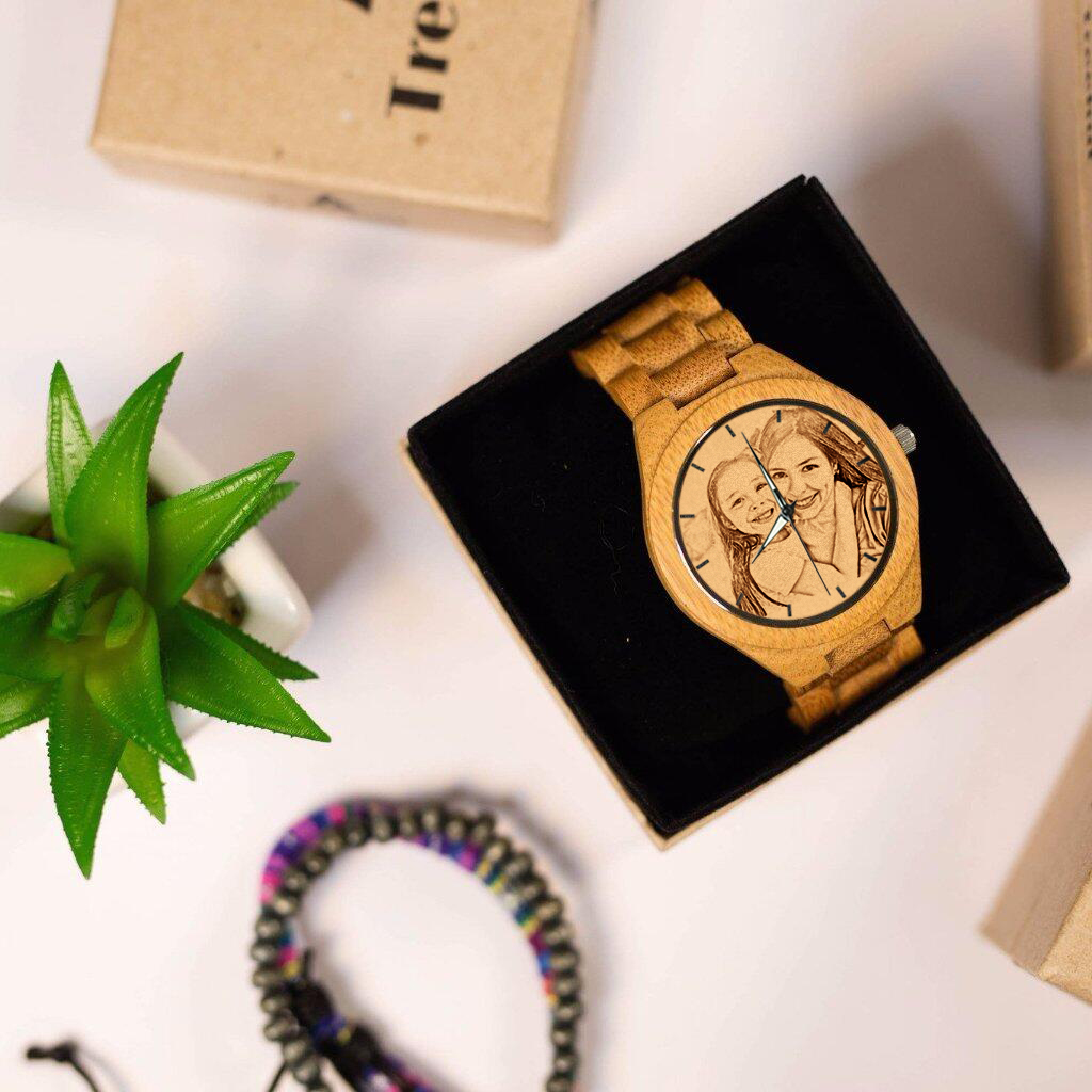 Personalized Photo All Bamboo wooden watch