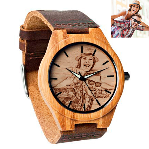 Personalized Photo Bamboo Wooden Watch