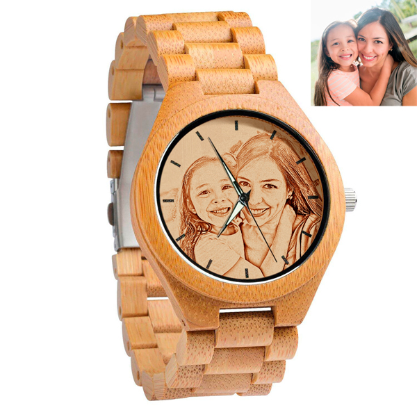 Personalized Photo All Bamboo wooden watch